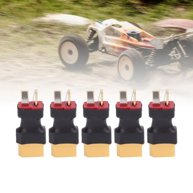 Conector De Clavija XT60 A T, Conexión Estrecha De Enchufe Directo, Adaptador De Batería De Coche RC De Carcasa De Plástico De 5 Piezas Para Cargador