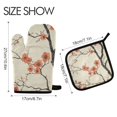 thumbnail image 2 of Yayeee Oven Mitts and Pot Holder Set of 4 Heat Resistant Kitchen Gloves Baking Hot Pad, Light Red Flowers, 2 of 5