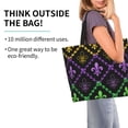 thumbnail image 3 of Bingfone Canvas Tote Bag For Women With Inner Pocket Aesthetic Cute Shopping Tote Bags Reusable Grocery Bags-Mardi Gra Geometric, 3 of 9