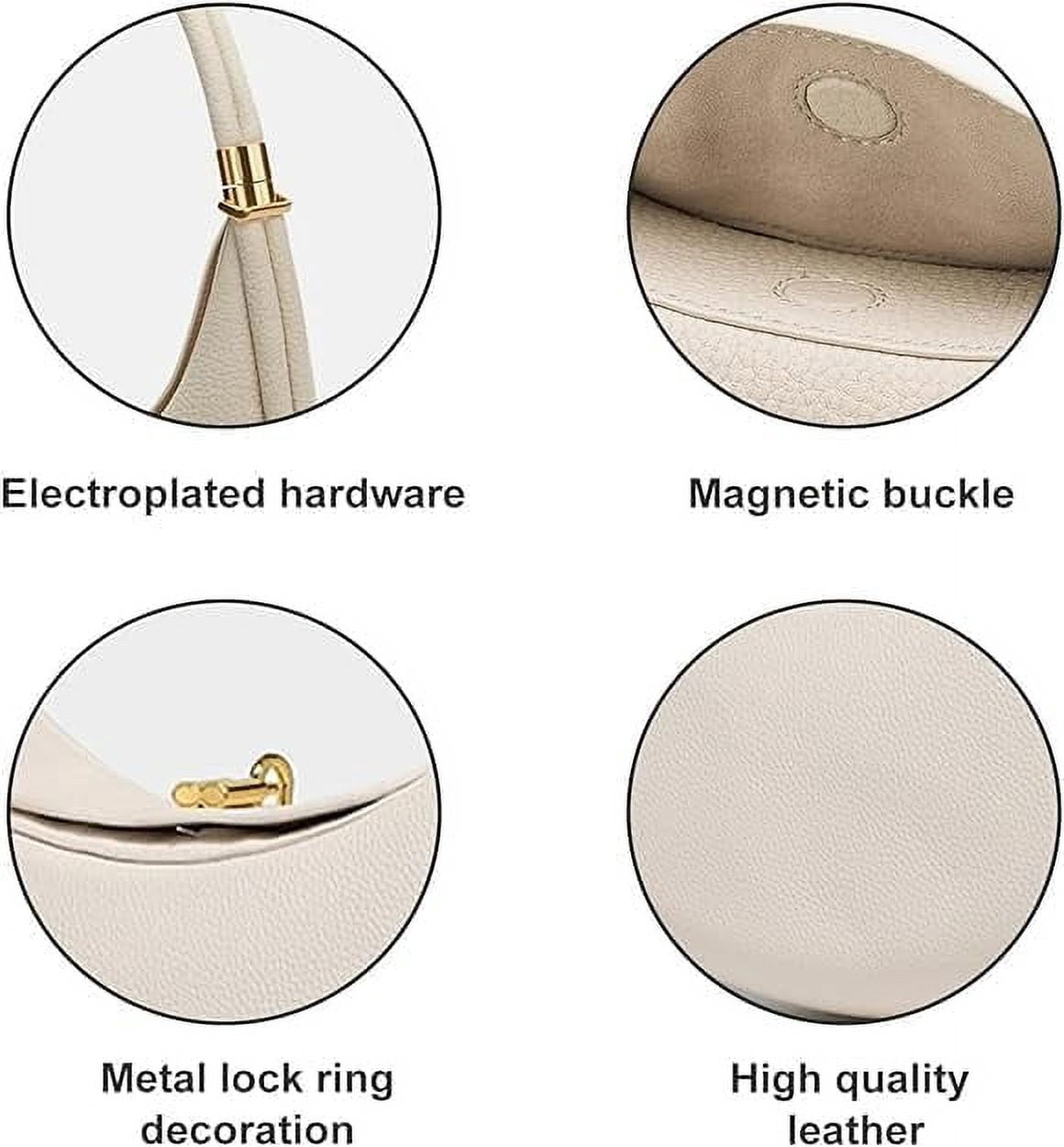 PU Leather Crescent Bag Crossbody Purses for Women Luna Bag 4 In 1 Cute Shoulder Bag Half Moon Bag Hobo Clutch Purse