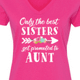 thumbnail image 4 of Inktastic Only the Best Sisters Get Promoted to Aunt Women's V-Neck T-Shirt, 4 of 5