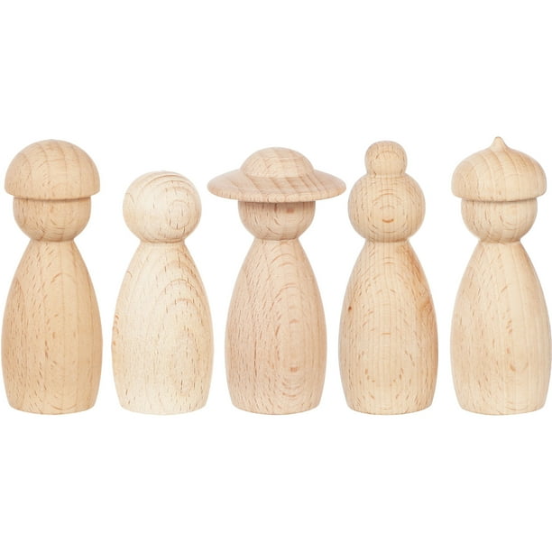 5pcs adornos de títeres simulados de bricolaje títeres de títeres de madera títeres de graffiti