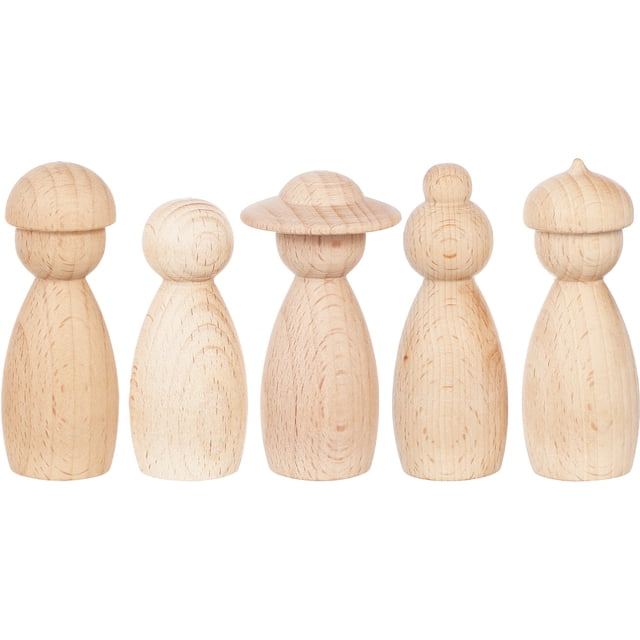 5pcs adornos de títeres simulados de bricolaje títeres de títeres de madera títeres de graffiti