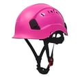 thumbnail image 1 of Bearachild Casco de seguridad Equipo de protección Sombrero duro Protector de cabeza 6 puntos Equipo de ciclismo Sombreros de construcción Cadenas y protecciones para puertas de seguridad Rosa, 1 of 6