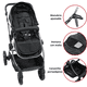 thumbnail image 5 of Carriola para Bebé  Asiento Reversible Convertible a Bambineto Plegable Ruedas de Goma Cinturón Apta a partir de 0 Meses - Negro, 5 of 6