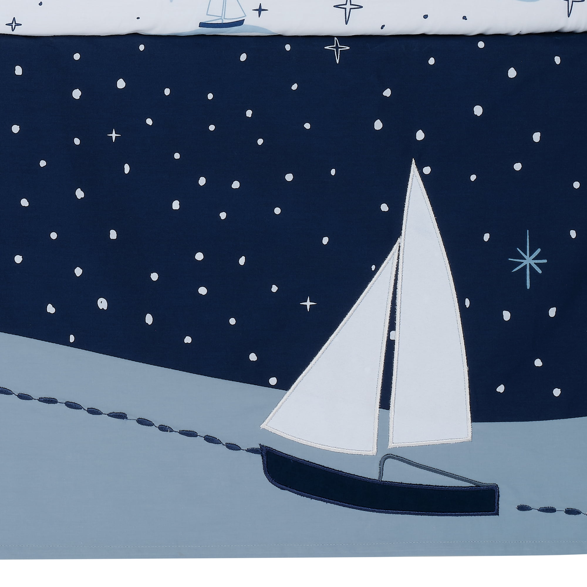 Lambs & Ivy Little Skipper 3-Piece Sailboat Nautical Nursery Crib Bedding Set