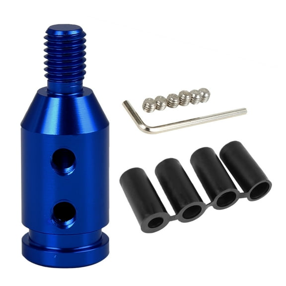 M10 x 1.5 Car Vehicle Universal Blue Gear Shift Knob Adapter for Non Threaded Shifter