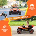 thumbnail image 4 of 2 Seater 24V Ride on Toys for Big Kids, 4WD Powered Ride on UTV for Boys Girls, Ride on Cars with Remote Control, Music, LED Light, Spring Suspension, 4 Wheeler Electric Cars for Kids 3-6, Orange, 4 of 7