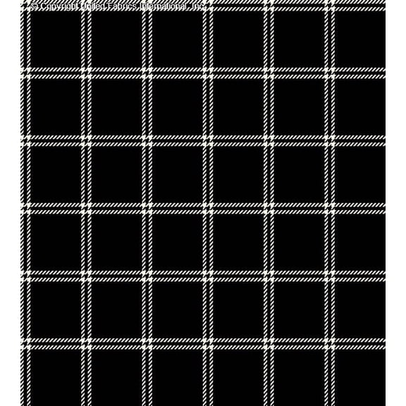 Crepe Techno Printed Davon, Grid Pattern, Prom Dress Fabric (BLACK/OFFWHITE, HalfaYard)