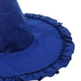 thumbnail image 5 of Tocado de bruja con punta puntiaguda y cinta para disfraz de mago, ala ancha, hechicera azul, 5 of 5