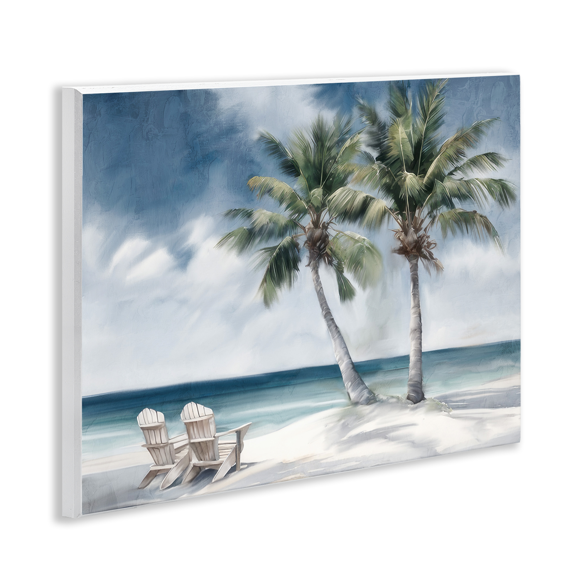 Stupell Industries Peaceful Tropical Landscape Coastal Painting Unframed Art Print Wall Art, 14 x 11