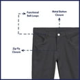 thumbnail image 4 of Educated Uniforms Girls 4-20 Adjustable Waist Skinny Stretch School Pant Grey 20, 4 of 5