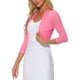 thumbnail image 4 of INSPIRAR CHIC Blusas Semitransparentes para Mujeres Elegantes con Mangas 3/4 Cárdigan Bolero Shrug Rosas 2XL, 4 of 6