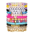 thumbnail image 2 of Juego de 14 pulseras de arcilla polimérica suave con diseño de rebanadas de colores variados de Taylor Swift, pulsera con diseño de abanico de Taylor Swift, joyería de cerámica suave para regalo, 2 of 5