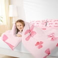 thumbnail image 3 of Erosebridal Cute Clover Bow Twin Comforter Sets 3-Piece for Girls,Kids Teens Dreamy Flowers Bowtie Bedding Set,Pink Reversible,Super Cozy Room Decor, 3 of 6