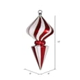 thumbnail image 2 of Vickerman 12" Red and White Striped Shiny Diamond Finial Ornament with Glitter Accents, 2 of 2