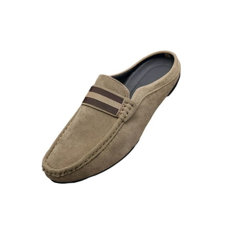 

Woobling Men Mules Moccasin Loafers Closed Toe Flats Walking Slide Slippers Lightweight Boat Shoes Slip On Comfort Khaki 9
