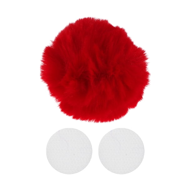 Accesorios para Casco de Motocicleta Decoración Cola Redonda para Cascos de Motocicleta Bicicleta Esquí Pegatinas de Peluche Rojo 1 Juego
