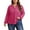 Magenta, variant on Cuteduck Women's Plus Size Waffle Knit Tops Henley Long Sleeve Fall Casual Shirts 1X-5X