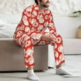 thumbnail image 7 of Honeii Tomatoes Pattern Mens Pajamas Set,2pcs Men's Lounge Long Sleeve Sleep Shirt and Pajama Bottoms Sleepwear Set,Mens Pjs Sets-Medium, 7 of 7