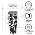thumbnail image 4 of 40oz Tumbler with Handle and Straw, Vacuum Insulated Stainless Steel Travel Mug, Fits Car Cup Holder, Animal Print, 4 of 6
