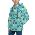 thumbnail image 2 of Haiem Cartoon Monster Truck Pattern Boys Hoodie, Youth Pullover Hooded Sweatshirt, Kangaroo Pocket Hoodie for Kids Girls -Medium, 2 of 6