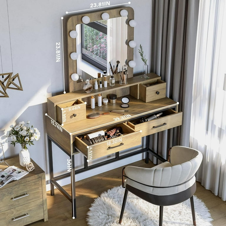 照明付き化粧台-Dressing table with lighting CozyHom Vanity with Mirror and Lights, 40