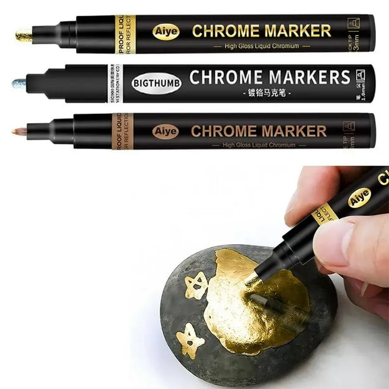 Electroplating Chrome Mirror Marker Silver Marking Pen For Cards