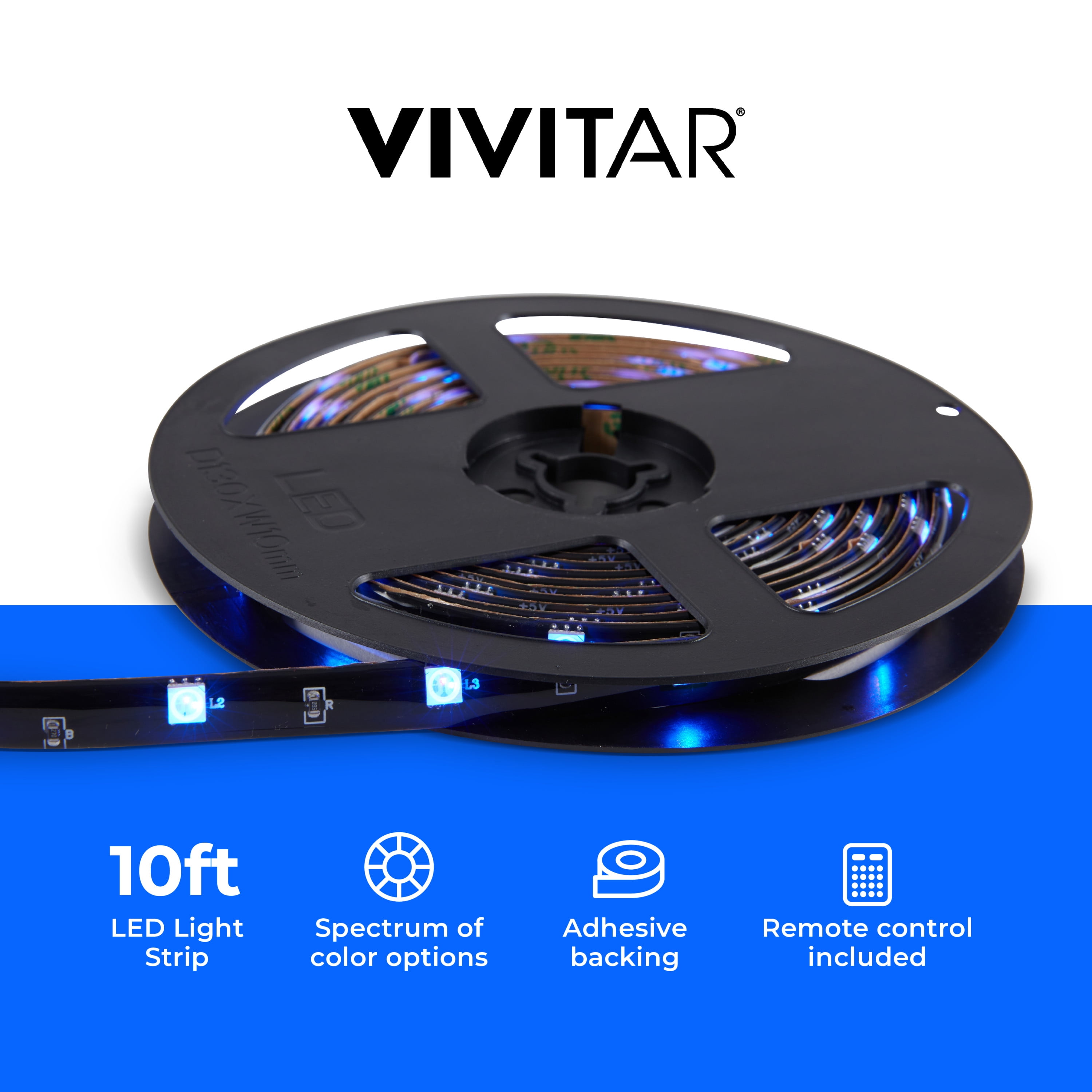 Vivitar Indoor 10 ft Remote Controlled Energy Efficient LED Light Rope & String
