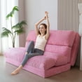 thumbnail image 6 of MAXYOYO Fluffy Soft Bean Bag Sofa Bed,Extra Thick Adult Floor Mattress with Washable Soft Faux Fur Cover,Folding sofa bed for Bedroom Living Room,Pink,Twin, 6 of 7