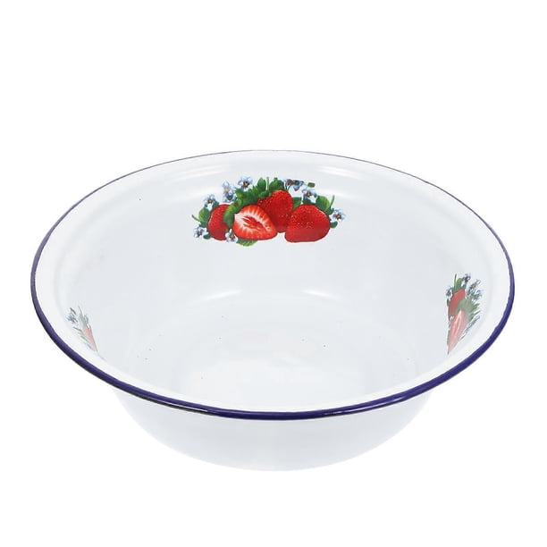 Large Ramen Bowl Vintage Enamel Rice Bowls For Dining Home Use 20x20x6cm Food Serving 1Pcs