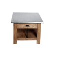 thumbnail image 4 of Table Basse en Bois et Zinc 36 Pouces avec Étagère, 4 of 5