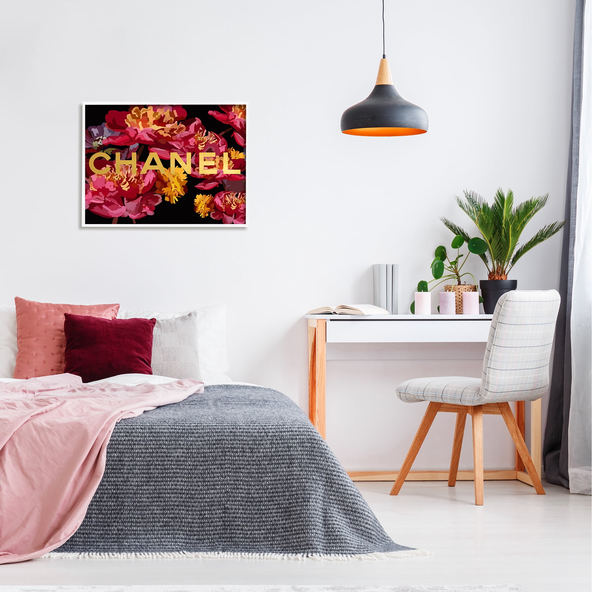 Stupell Industries Glam Brand Blossoms Botanical & Floral Painting White Framed Art Print Wall Art, 30 x 24
