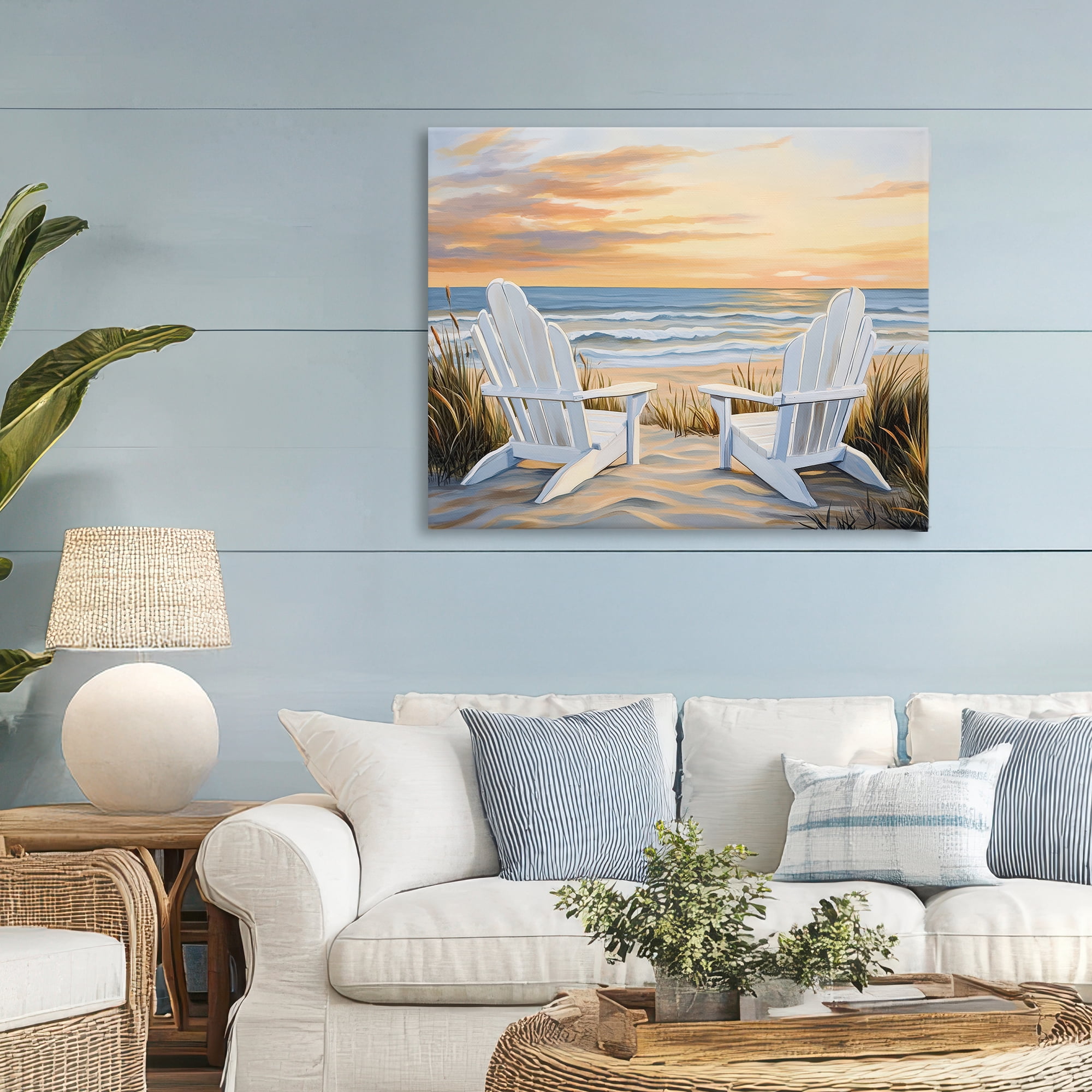 Stupell Industries Wave Watching Spot at Sunset Canvas Wall Art, design by Petal Prints Design