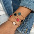 thumbnail image 2 of Fashion personality five-leaf flower bracelet men's trend hip-hop Bracelet Men hand jewelry, 2 of 6