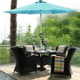 thumbnail image 2 of Superjoe 9 ft Solar Patio LED Umbrella with Push Button Tilt & Crank Outdoor Table Umbrella with 8 Ribs Strip 32 LED Lights, Lake Blue, 2 of 6