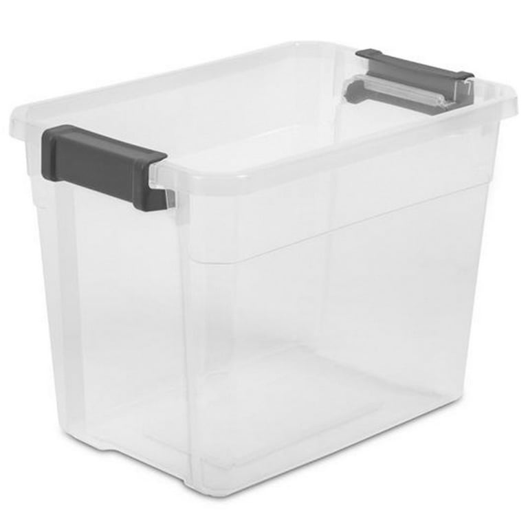 Sterilite 30 Qt Ultra Latch Box, Stackable Storage Bin with Latching Lid,  Organize Crafts, Clear with White Lid, 6-Pack - AliExpress