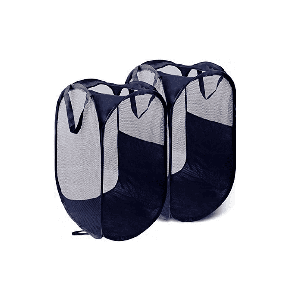 Cesta Plegable De Malla Para Ropa Sucia Organizador 2 Piezas, Azul