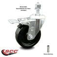 thumbnail image 2 of 4 Inch SS Phenolic ½ Inch Threaded Stem Caster with Total Lock Brake SCC, 2 of 2