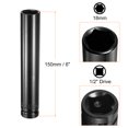 thumbnail image 2 of Uxcell Deep 6-Point Impact Socket 1/2" Drive 18mm Metric Socket with Adapter, 2 of 7