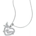 thumbnail image 2 of Gift for Mom Butterfly Love Heart Pendant Necklace with Clear Cubic Zirconia for Mother's Day Birthday with Gift Box, 18" Cable Chain, 2 of 5