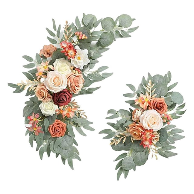 Flores de arco de boda Macarena telón de fondo floral de recepción decoración de fiesta Estilo E