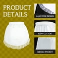thumbnail image 3 of Aspire Waist Apron White, Lace Half Apron with Pockets for Women, Cotton Vintage Maid Costume for Cosplay, Cooking - XL, 3 of 6