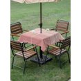 thumbnail image 4 of Outdoor Tablecloth with Umbrella Hole for Patio/Picnic/Party/Camping, Pink Wooden Grain Waterproof Table Cloth Square Cover Washable, Farmhouse Vintage Chic Textured (60"x 60"), 4 of 8