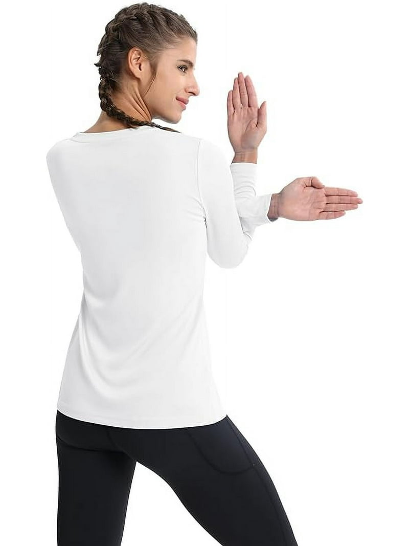 TACVASEN T-shirt Manches Courtes Femme Séchage Rapide Protection UV UPF50+ - Blanc L - Sport Et Outdoor