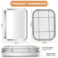 thumbnail image 2 of Vesteel 9 inch Air Fryer Pan with Basket Set, Stainless Steel Oven Crisper Tray for Baking, Roasting, and Healthy Cooking, Dishwasher Safe, 2 of 8