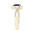 thumbnail image 3 of ANGARA Natural Twist Shank Pear Blue Sapphire Ring with Diamond Halo in 14K Yellow Gold for Women (Size-6x4mm) | September Birthstone, Anniversary, Jewelry Gift for Women | Natural Blue Sapphire Ring, 3 of 9
