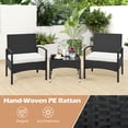 thumbnail image 5 of 3 Piece Patio Bistro Chair Set with Coffee Table, Outdoor Wicker Dining Furniture, 5 of 10