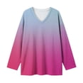thumbnail image 5 of LIaqionyy Plus Size Tops for Womens V Neck Long Sleeve Casual Loose Blouse Fall Outfits Business Work Basic Tees Shirts, 5 of 6