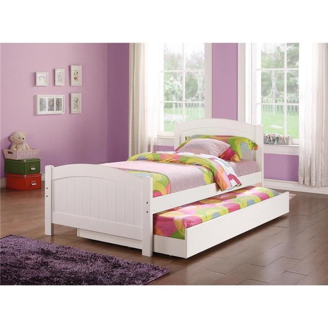 Benzara BM171671 36 x 82 x 40 Po Lit Simple avec Gigogne - Blanc